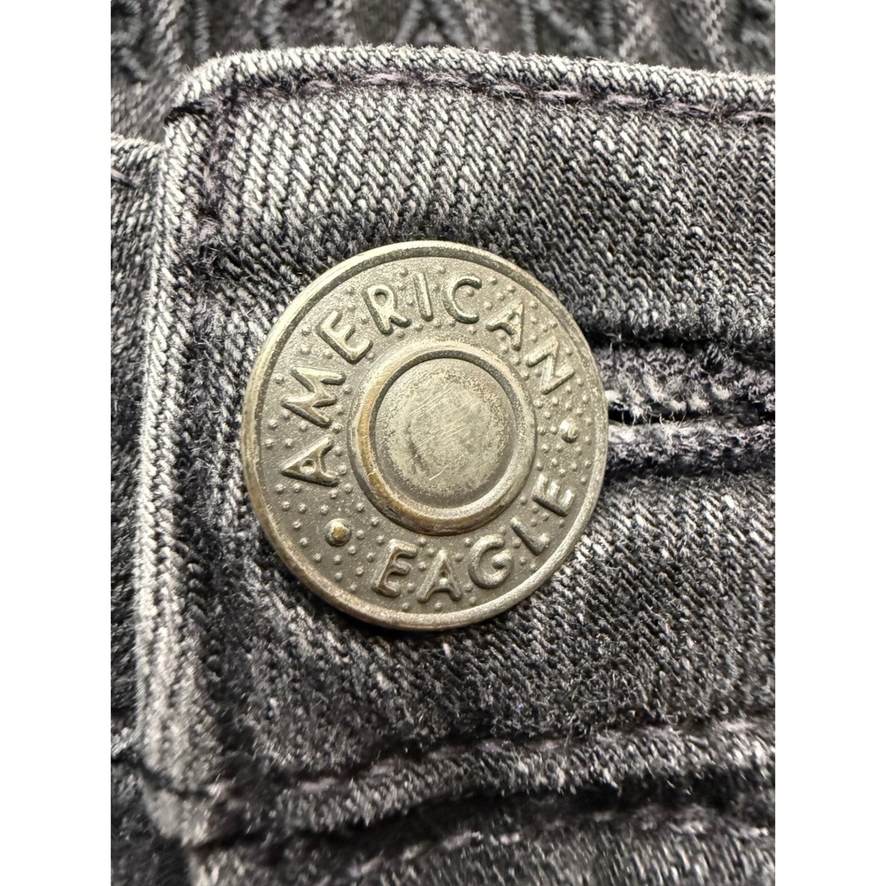 American Eagle Cozy Airflex+ Athletic Jeans Mens 28x32 Black Distressed Ripped - Picture 2 of 10